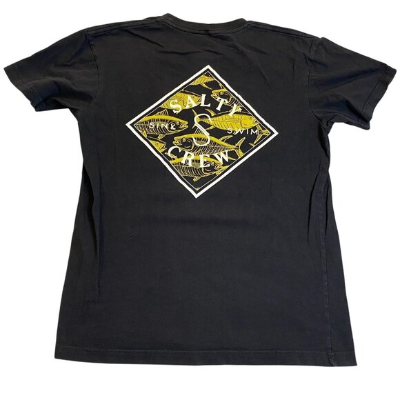 Salty Crew Mens Black Graphic Tee Shirt Medium Cotton Sink Or Swim Shirt - Picture 2 of 8